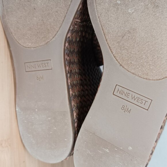 Nine West Womens Sz 8.5 M Everie Woven High Platform Wedge Sandals - Picture 9 of 10